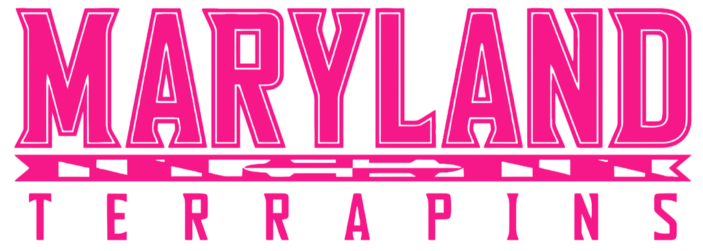 Maryland Terrapins Hot Pink Team Name Logo Premium DieCut Vinyl Decal PICK SIZE