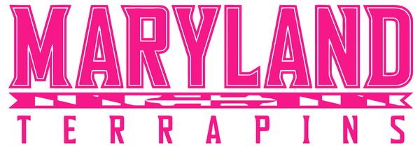 Maryland Terrapins Hot Pink Team Name Logo Premium DieCut Vinyl Decal PICK SIZE