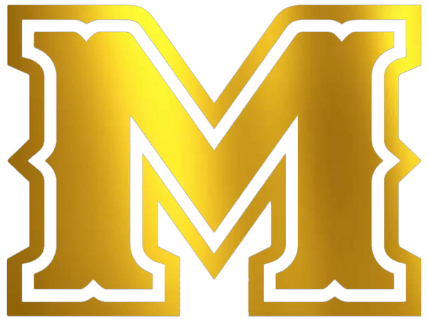 McNeese State Cowboys GOLD CHROME MIRROR M Logo Premium DieCut Vinyl Decal PICK SIZE