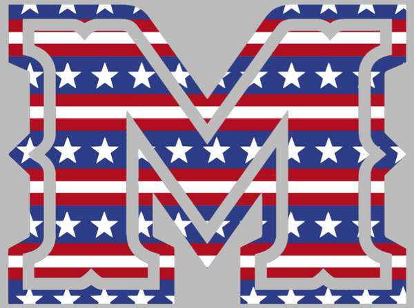 McNeese State Cowboys M Logo Stars & Stripes USA American Flag Vinyl Decal PICK SIZE