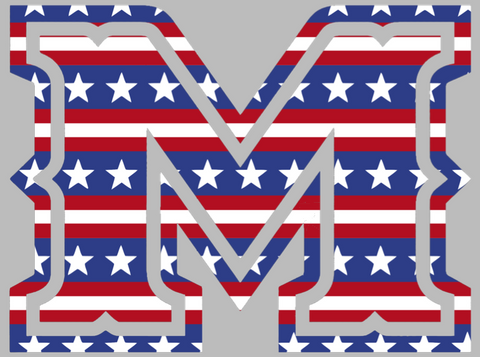 McNeese State Cowboys M Logo Stars & Stripes USA American Flag Vinyl Decal PICK SIZE