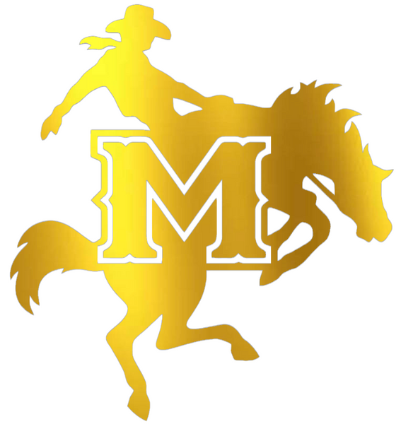 McNeese State Cowboys GOLD CHROME MIRROR Team Logo Premium DieCut Vinyl Decal PICK SIZE