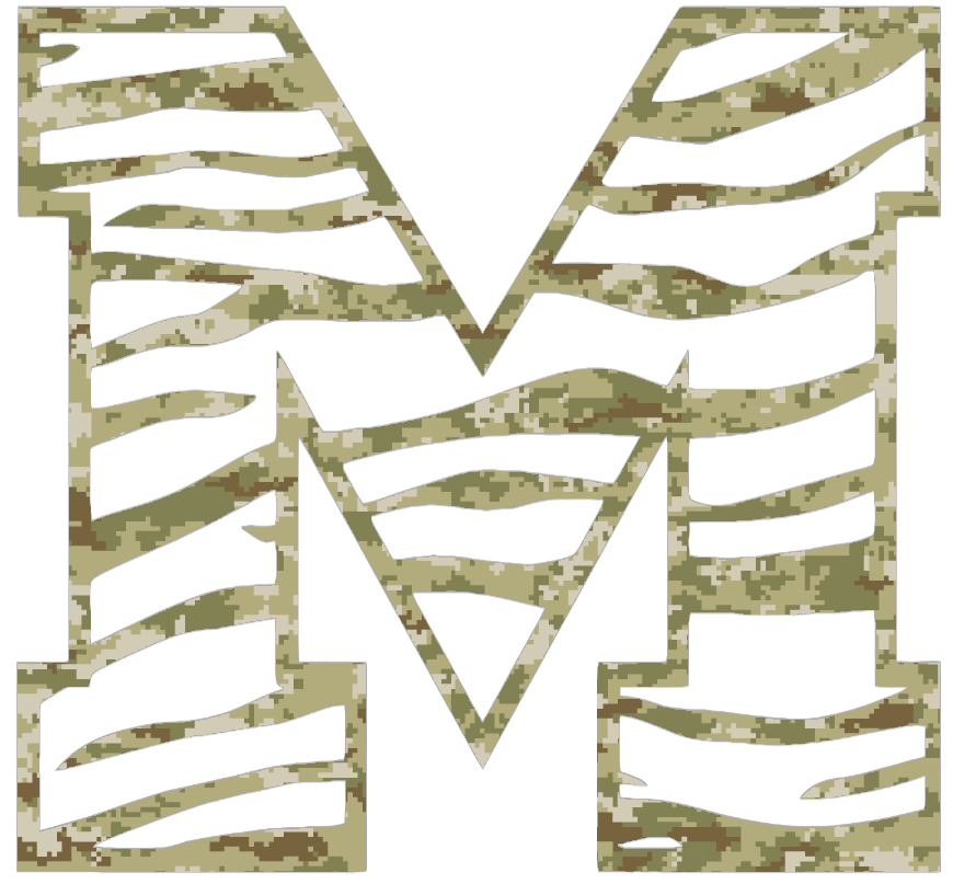 Memphis Tigers M Logo Salute to Service Camouflage Camo Vinyl Decal PICK SIZE