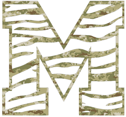 Memphis Tigers M Logo Salute to Service Camouflage Camo Vinyl Decal PICK SIZE