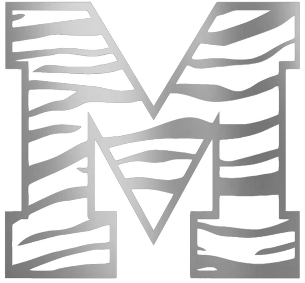 Memphis Tigers SILVER CHROME MIRROR M Logo Premium DieCut Vinyl Decal PICK SIZE