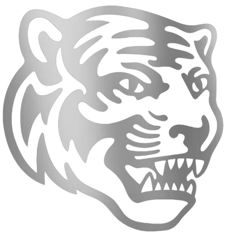 Memphis Tigers SILVER CHROME MIRROR Mascot Logo Premium DieCut Vinyl Decal PICK SIZE