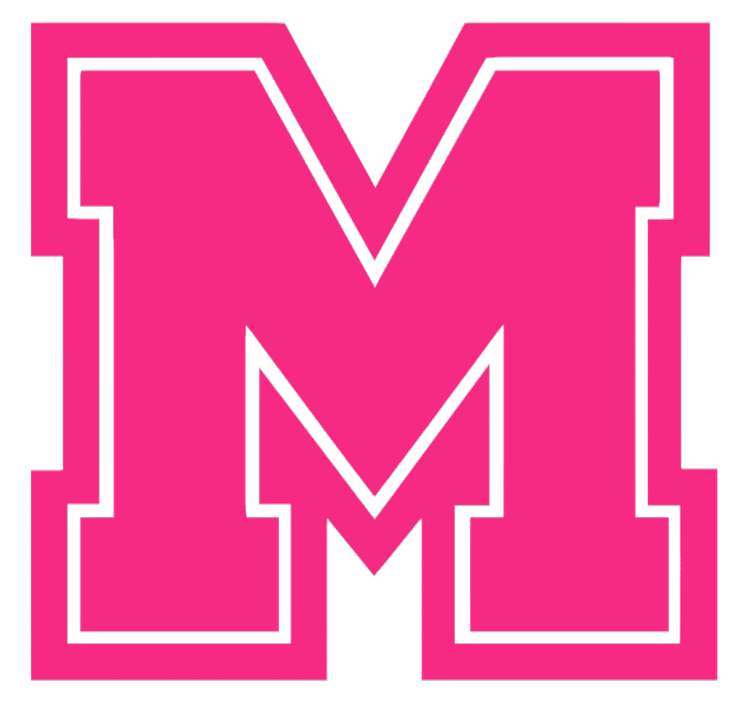 Mercyhurst Lakers HOT PINK M Logo Premium DieCut Vinyl Decal PICK SIZE