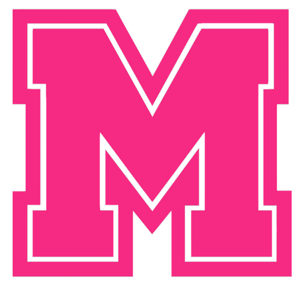 Mercyhurst Lakers HOT PINK M Logo Premium DieCut Vinyl Decal PICK SIZE
