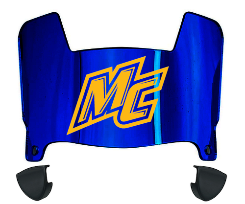 Merrimack Warriors Mini Football Helmet Visor Shield w/ Clips - PICK VISOR & LOGO COLOR