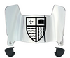 Merrimack Warriors Mini Football Helmet Visor Shield w/ Clips - PICK VISOR & LOGO COLOR