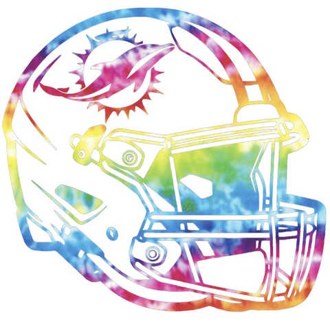 Miami Dolphins Crucial Catch Cancer Football Helmet Tie Dye Vinyl Decal PICK SIZE