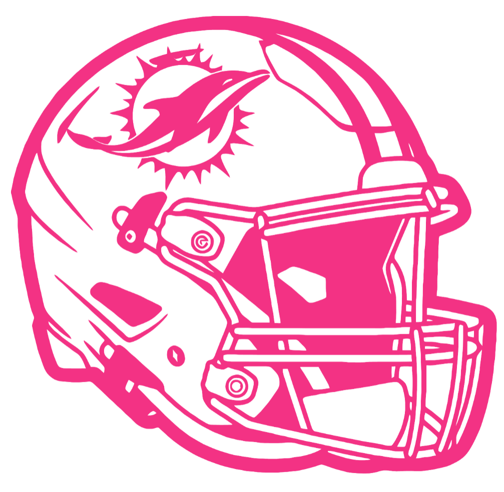 Miami Dolphins HOT PINK Football Helmet Premium DieCut Vinyl Decal PICK SIZE
