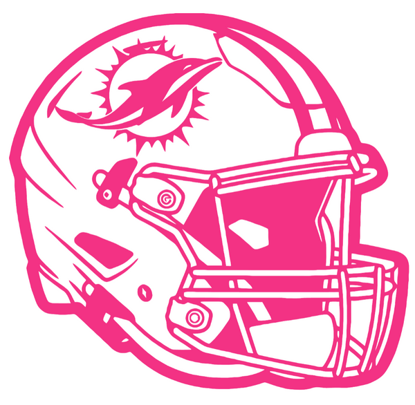 Miami Dolphins HOT PINK Football Helmet Premium DieCut Vinyl Decal PICK SIZE