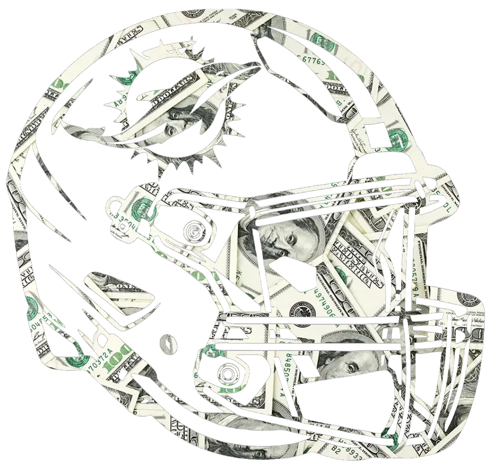 Miami Dolphins Football Helmet Money Print Premium DieCut Vinyl Decal PICK SIZE