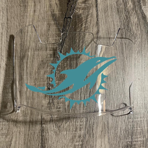 Miami Dolphins Full Size Football Helmet Visor Shield Clear w/ Clips - PICK LOGO COLOR