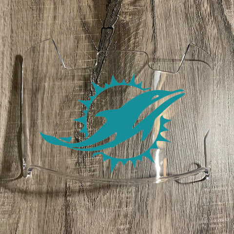 Miami Dolphins Full Size Football Helmet Visor Shield Clear w/ Clips - PICK LOGO COLOR
