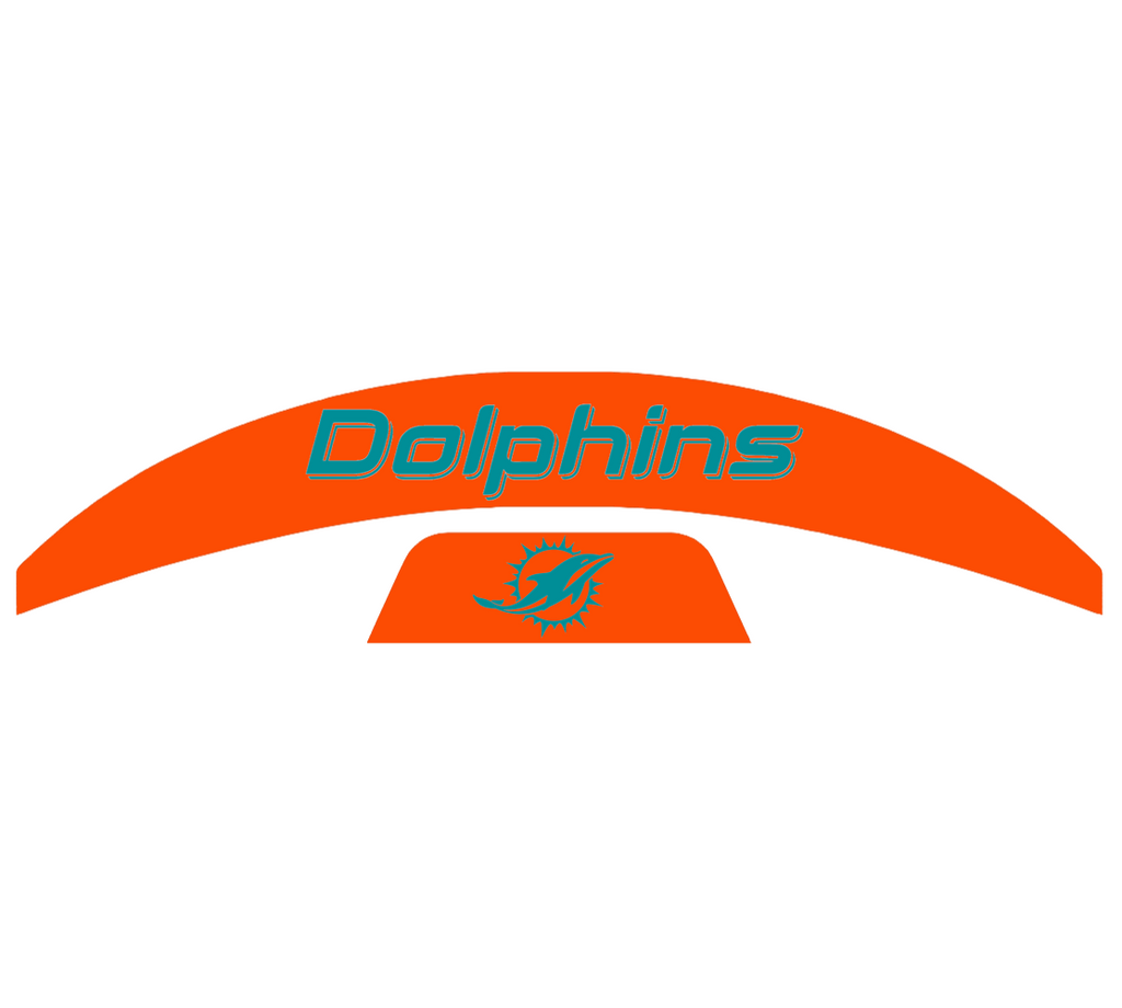 Miami Dolphins MIDI Mid Size SpeedFlex Football Helmet Front & Back Bumper Decal Set - Pick Color