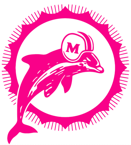 Miami Dolphins Hot Pink Retro Throwback Logo Premium DieCut Vinyl Decal PICK SIZE