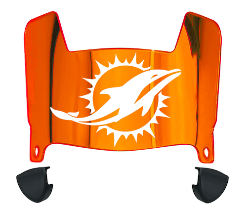 Miami Dolphins Mini Football Helmet Visor Shield w/ Clips - PICK VISOR & LOGO COLOR