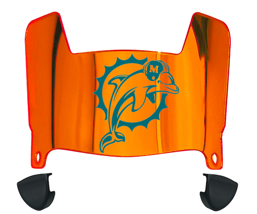 Miami Dolphins Retro Throwback Mini Football Helmet Visor Shield w/ Clips - PICK VISOR & LOGO COLOR