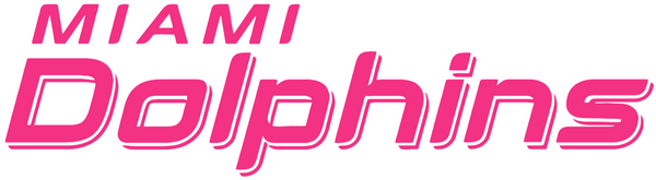 Miami Dolphins Hot Pink Team Name Logo Premium DieCut Vinyl Decal PICK SIZE
