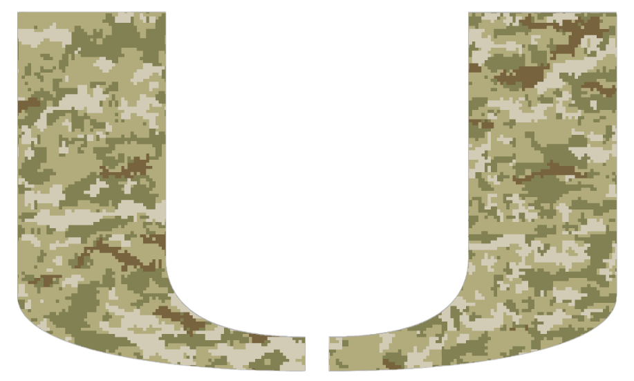 Miami Hurricanes Team Logo Salute to Service Camouflage Camo Vinyl Decal PICK SIZE