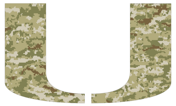 Miami Hurricanes Team Logo Salute to Service Camouflage Camo Vinyl Decal PICK SIZE