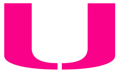 Miami Hurricanes Hot Pink Team Logo Premium DieCut Vinyl Decal PICK SIZE