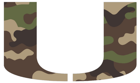 Miami Hurricanes Woodland Camo Camouflage Team Logo Premium DieCut Vinyl Decal PICK SIZE