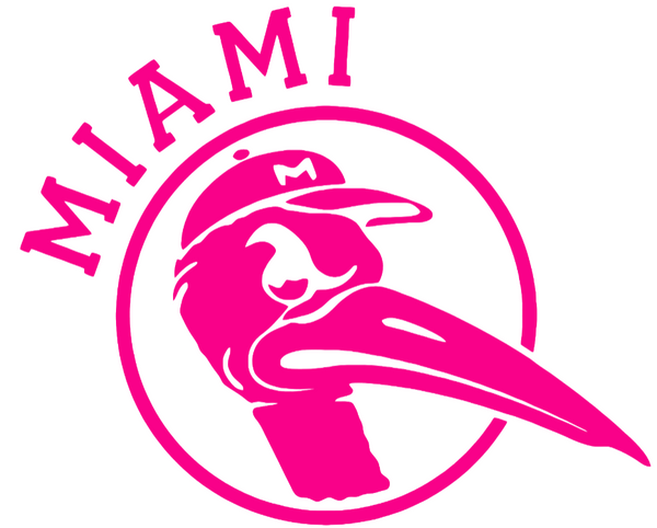 Miami Hurricanes Hot Pink Retro Throwback Logo Premium DieCut Vinyl Decal PICK SIZE