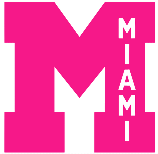 Miami Hurricanes Hot Pink Retro Throwback Logo Premium DieCut Vinyl Decal PICK SIZE