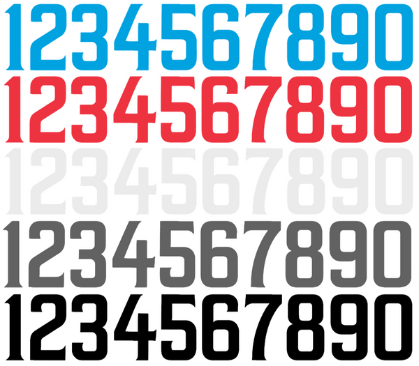 Miami Marlins Baseball Helmet Jersey Style Vinyl Number Decal Sheet Set of 50 #0-9 - Pick Color & Size