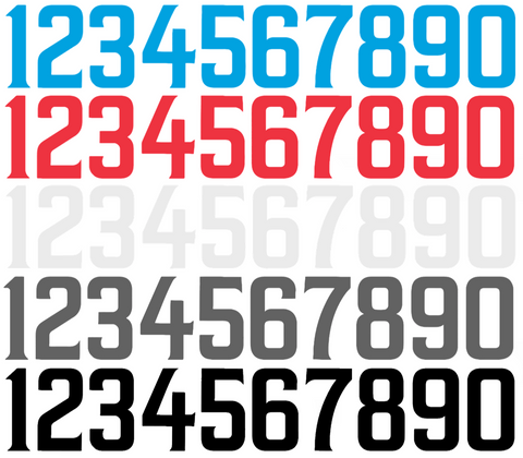 Miami Marlins Baseball Helmet Jersey Style Vinyl Number Decal Sheet Set of 50 #0-9 - Pick Color & Size
