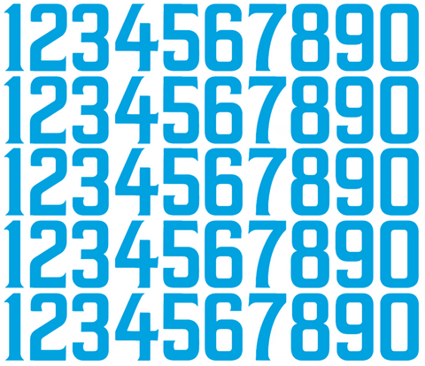 Miami Marlins Baseball Helmet Jersey Style Vinyl Number Decal Sheet Set of 50 #0-9 - Pick Color & Size