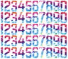 Miami Marlins Baseball Helmet Jersey Style Vinyl Number Decal Sheet Set of 50 #0-9 - Pick Color & Size