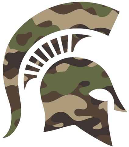 Michigan State Spartans Woodland Camo Camouflage Alternate Logo Premium DieCut Vinyl Decal PICK SIZE