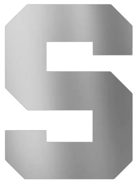 Michigan State Spartans SILVER CHROME MIRROR Team Logo Premium DieCut Vinyl Decal PICK SIZE