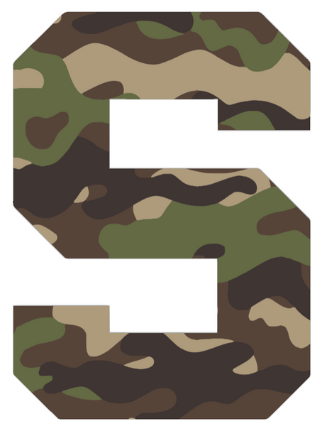 Michigan State Spartans Woodland Camo Camouflage Team Logo Premium DieCut Vinyl Decal PICK SIZE