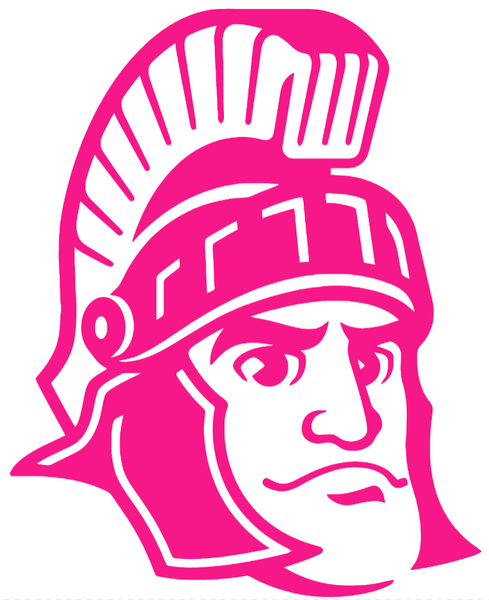 Michigan State Spartans Hot Pink Sparty Mascot Logo Premium DieCut Vinyl Decal PICK SIZE