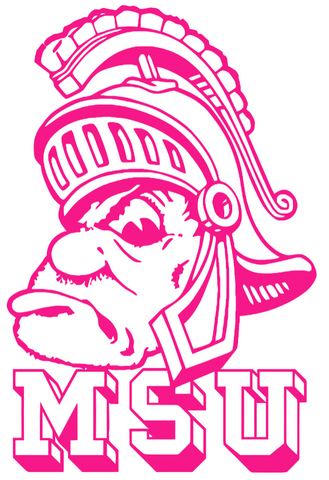 Michigan State Spartans Hot Pink Retro Throwback Logo Premium DieCut Vinyl Decal PICK SIZE