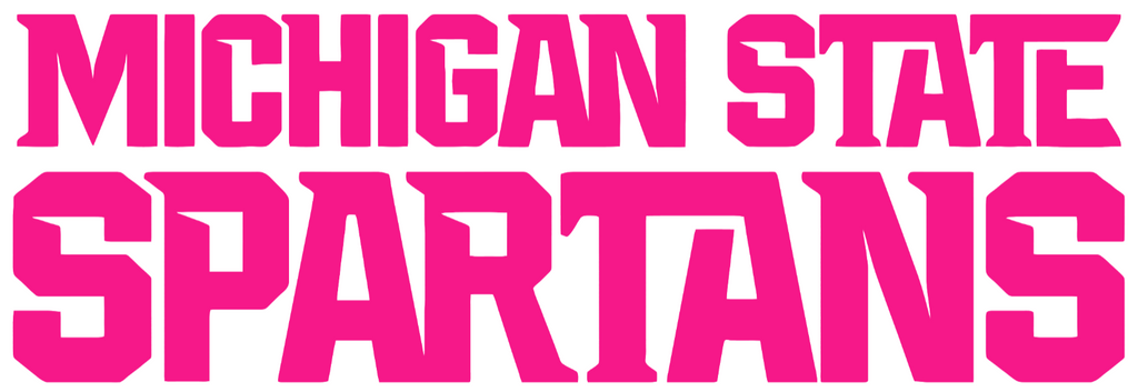 Michigan State Spartans Hot Pink Team Name Logo Premium DieCut Vinyl Decal PICK SIZE
