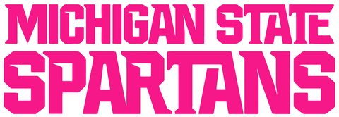 Michigan State Spartans Hot Pink Team Name Logo Premium DieCut Vinyl Decal PICK SIZE