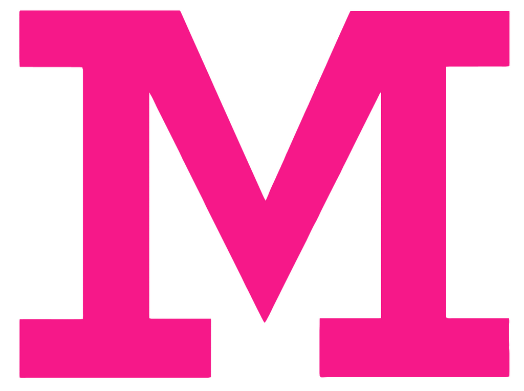 Michigan Wolverines Hot Pink Retro Throwback M Logo Premium DieCut Vinyl Decal PICK SIZE