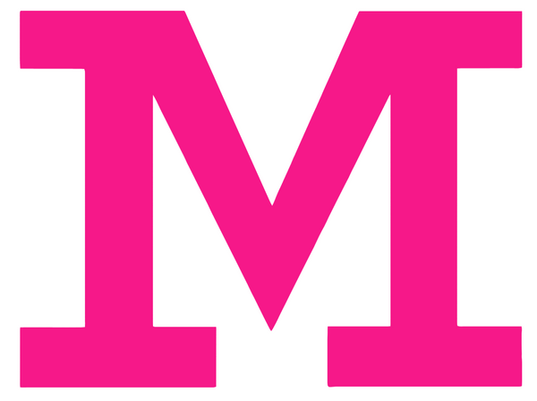 Michigan Wolverines Hot Pink Retro Throwback M Logo Premium DieCut Vinyl Decal PICK SIZE