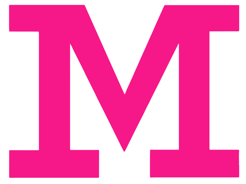 Michigan Wolverines Hot Pink Retro Throwback M Logo Premium DieCut Vinyl Decal PICK SIZE