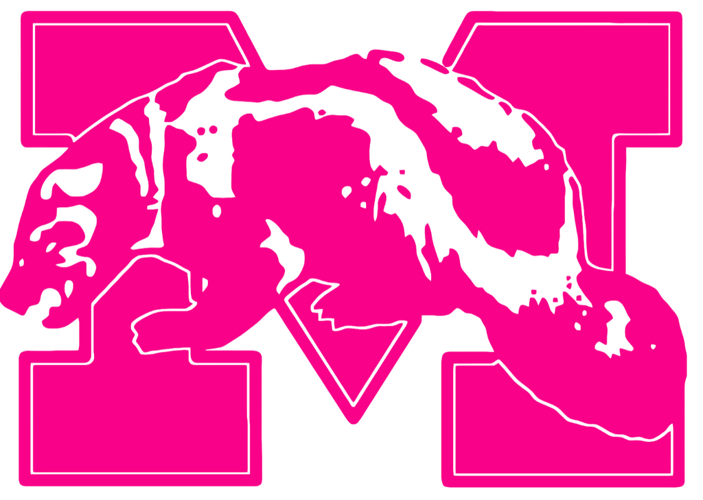 Michigan Wolverines Hot Pink Retro Throwback Logo Premium DieCut Vinyl Decal PICK SIZE
