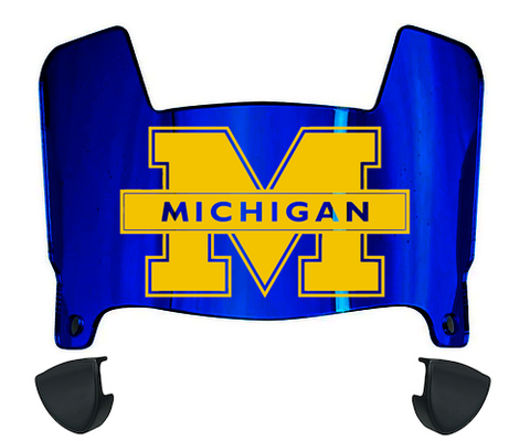 Michigan Wolverines Mini Football Helmet Visor Shield w/ Clips - PICK VISOR & LOGO COLOR