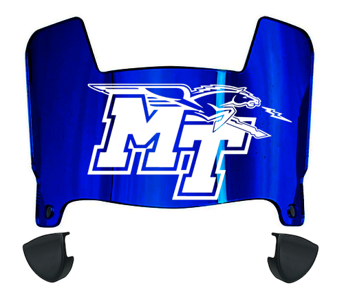 Middle Tennessee Blue Raiders Mini Football Helmet Visor Shield w/ Clips - PICK VISOR & LOGO COLOR