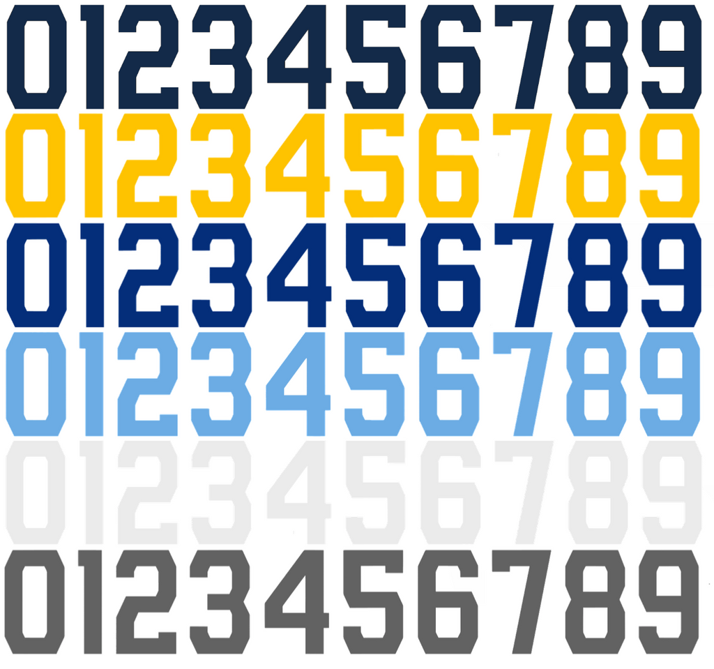 Milwaukee Brewers Baseball Helmet Jersey Style Vinyl Number Decal Sheet Set of 50 #0-9 - Pick Color & Size