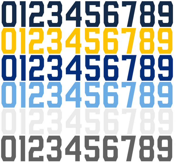 Milwaukee Brewers Baseball Helmet Jersey Style Vinyl Number Decal Sheet Set of 50 #0-9 - Pick Color & Size
